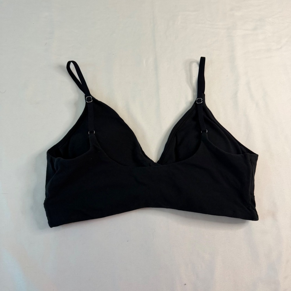 Slick Chicks Front Fastening Adaptive Bralette Black Large Wireless Cotton Blend - Picture 4 of 13